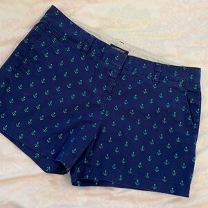 Lands End navy and green cotton spandex shorts size 8P